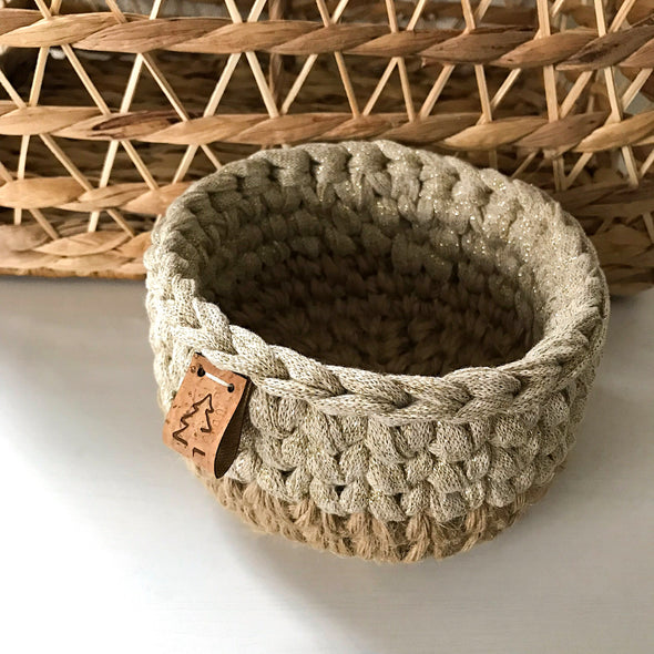 Moyen panier paillettes doré