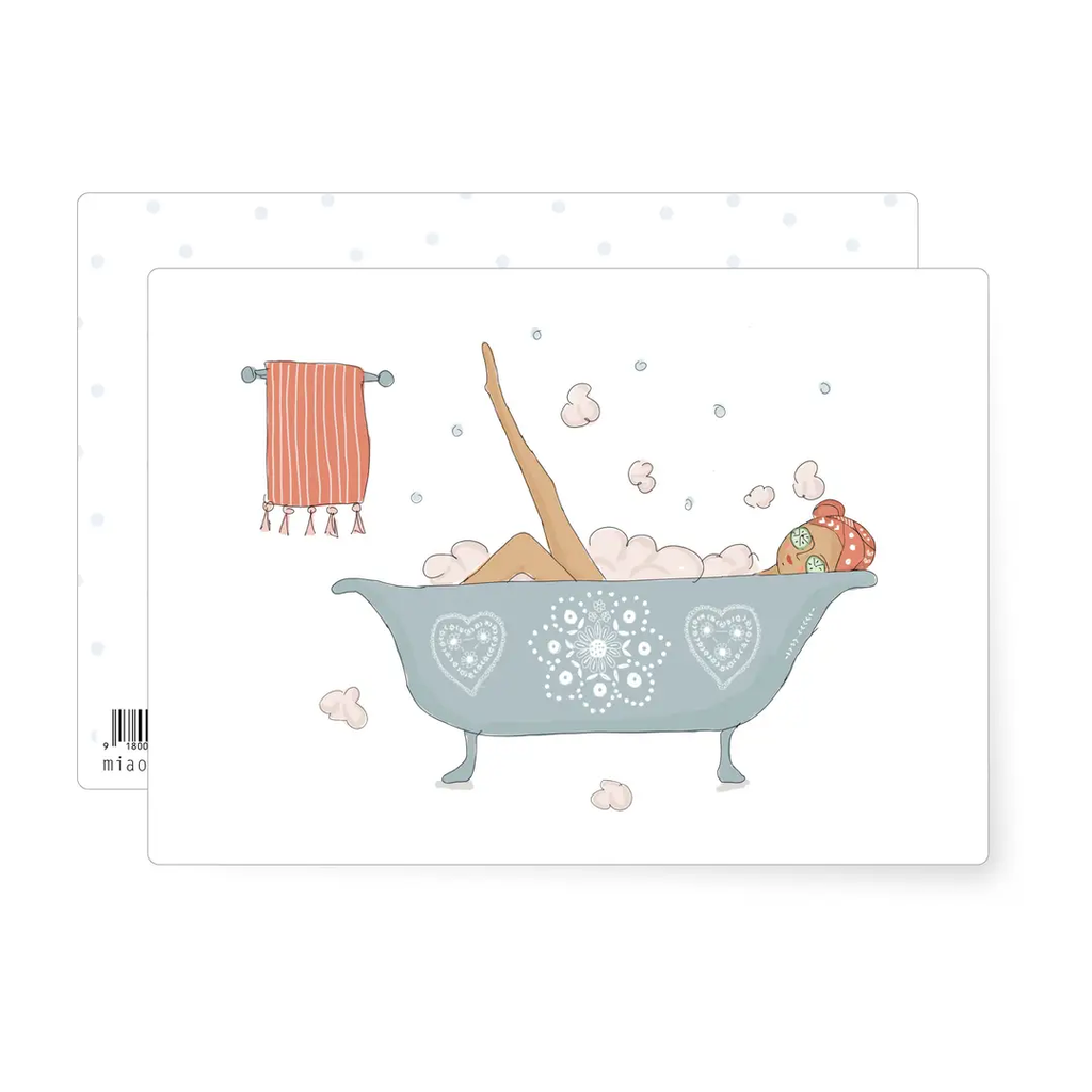 Carte postale Bain à bulles