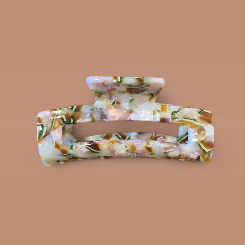 Pince croco rectangulaire Multi nude