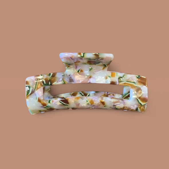 Pince croco rectangulaire Multi nude