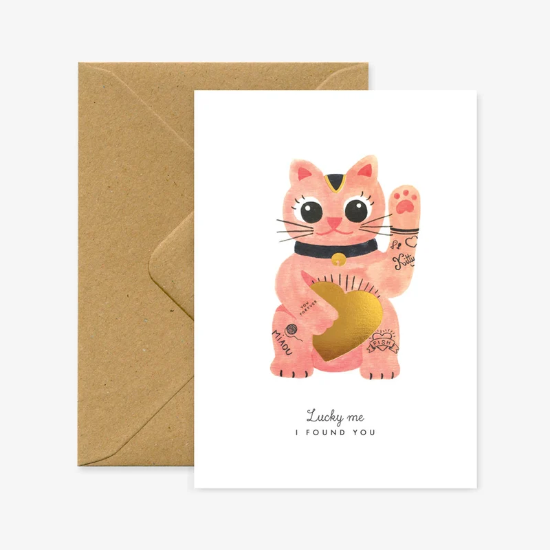 Lucky cat - Carte de voeux