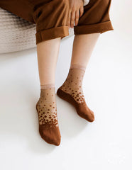 Chaussettes transparentes Nakameguro Brunes