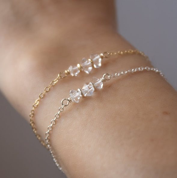 Aura | Bracelet 3 diamants Herkimer