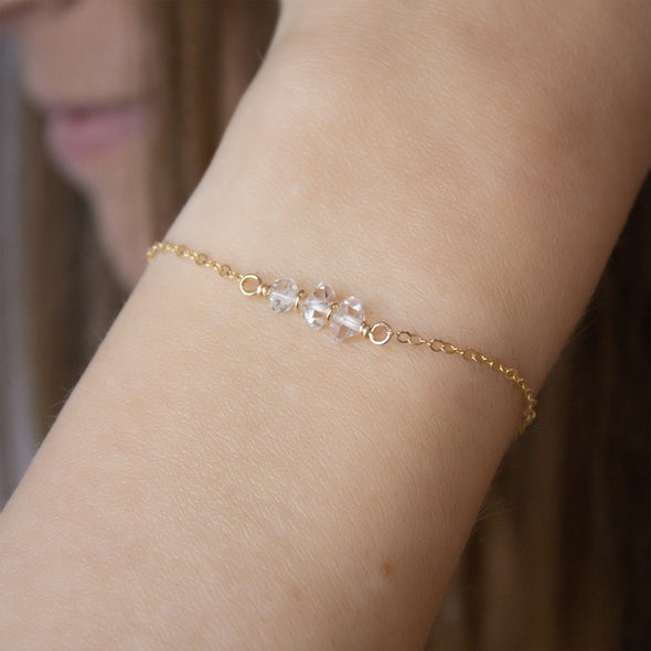Aura | Bracelet 3 diamants Herkimer