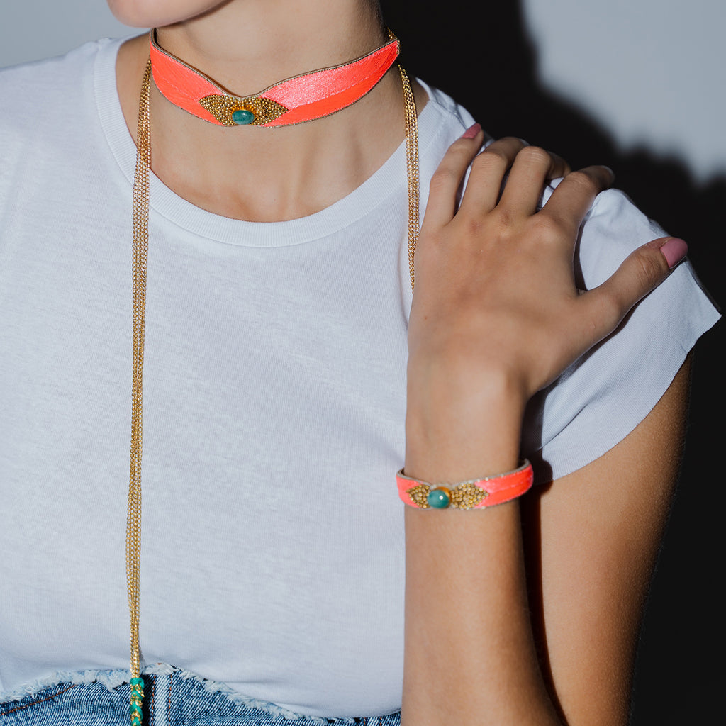 Fine Bangle BRAHA Melon - Amazonite