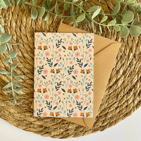 Carte Fleurs - Beige