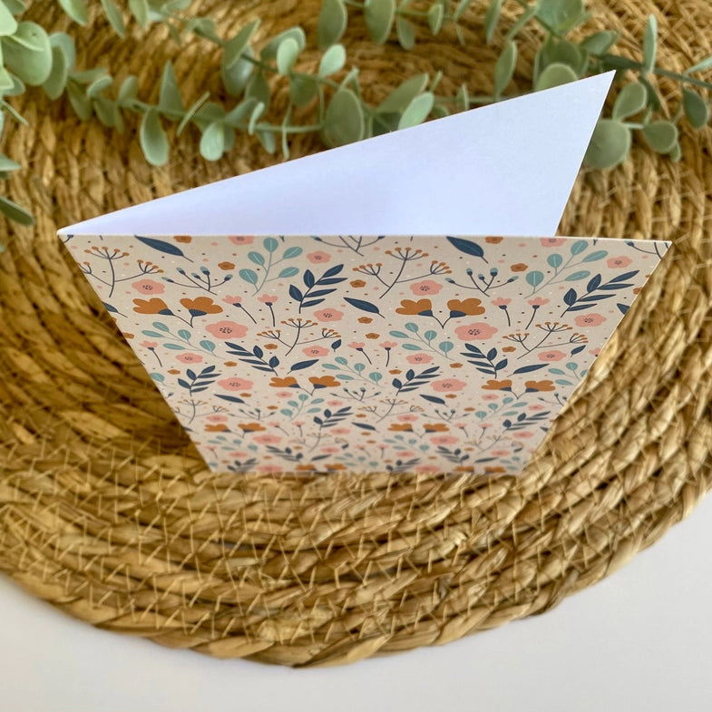 Carte Fleurs - Beige