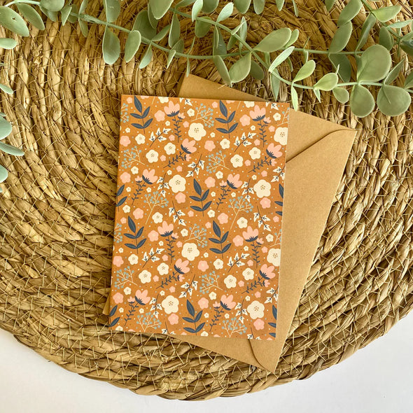 Carte Fleurs - Orange