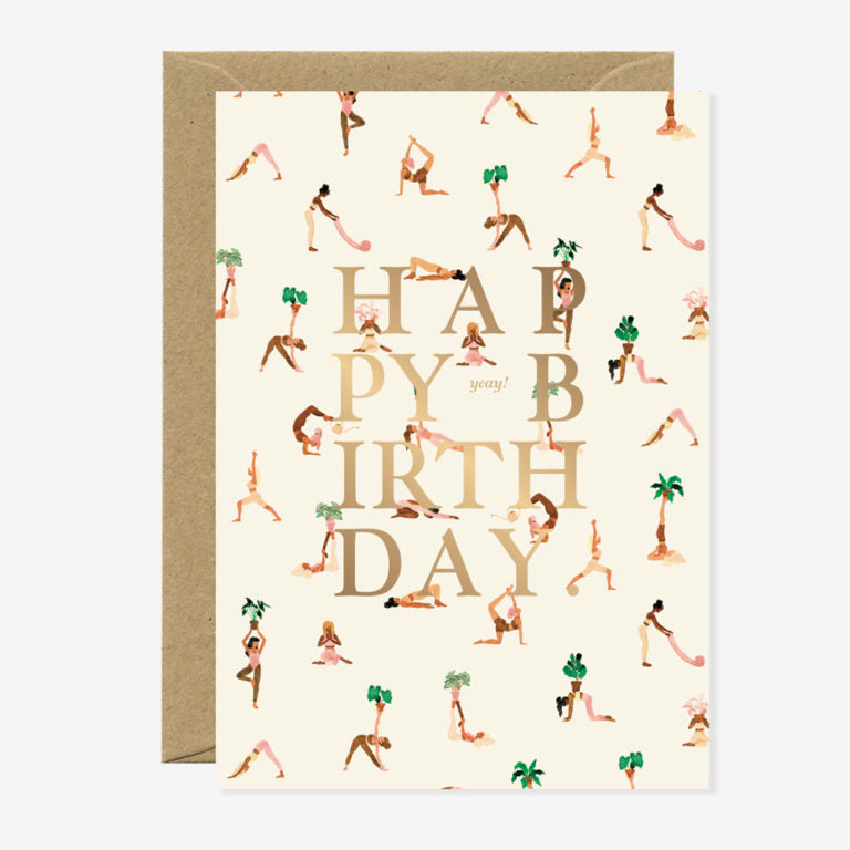 Carte Happy Birthday Yoga