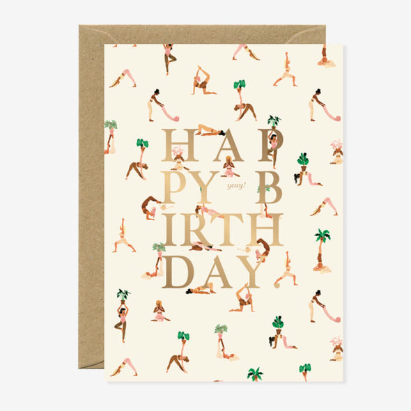 Carte Happy Birthday Yoga