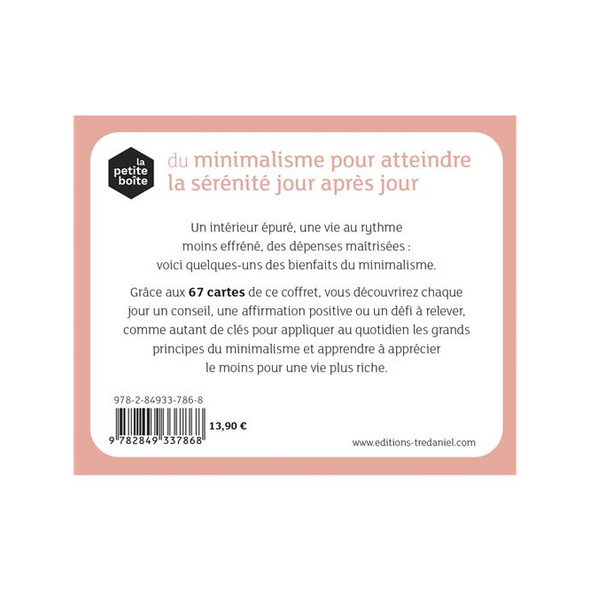 Petite boîte du minimalisme pour atteindre la sérénité jour après jour