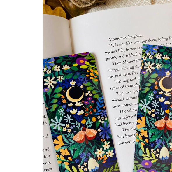 Marque-pages fleurs papillons