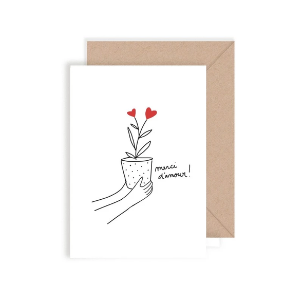 Carte double Merci d'amour !