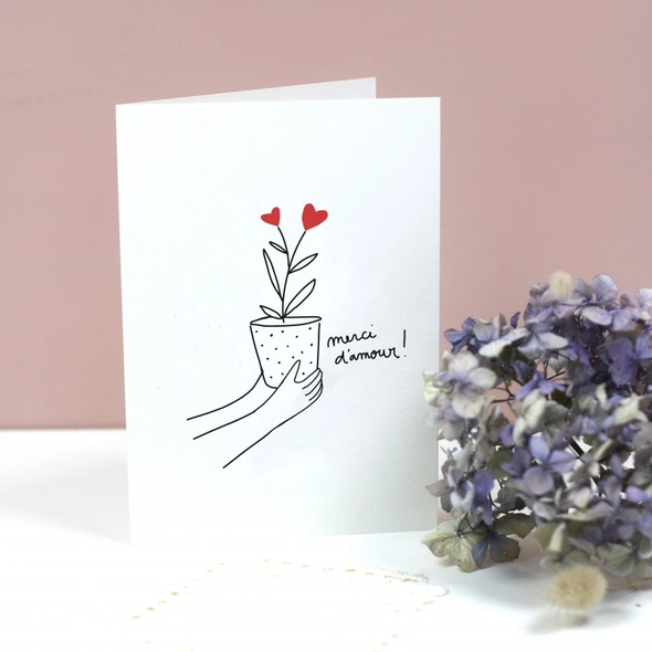 Carte double Merci d'amour !