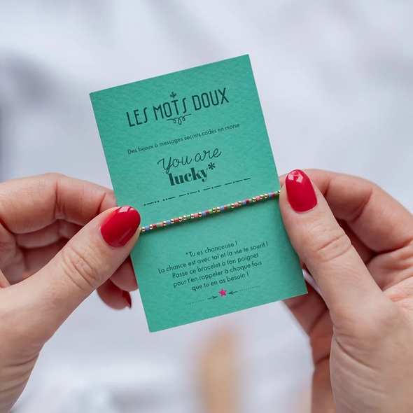 Bracelet code morse "You are lucky"