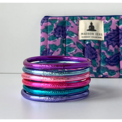 Bracelet Jonc Bouddhiste Mantra - Lilas