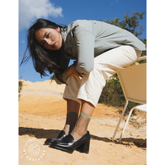 Chaussettes transparentes Crescent Dunes Sauge