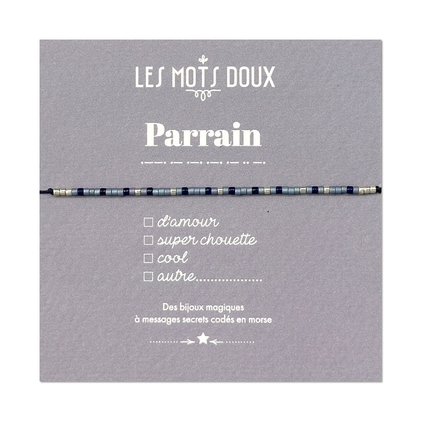 Bracelet code morse "Parrain"