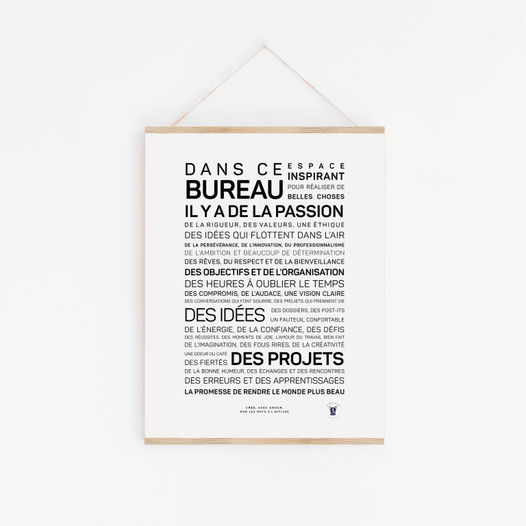 Affiche A4 - Dans ce bureau