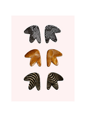 MADRID - Puces d'oreilles en cuir noisettes