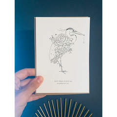 Carte de voeux - Héron
