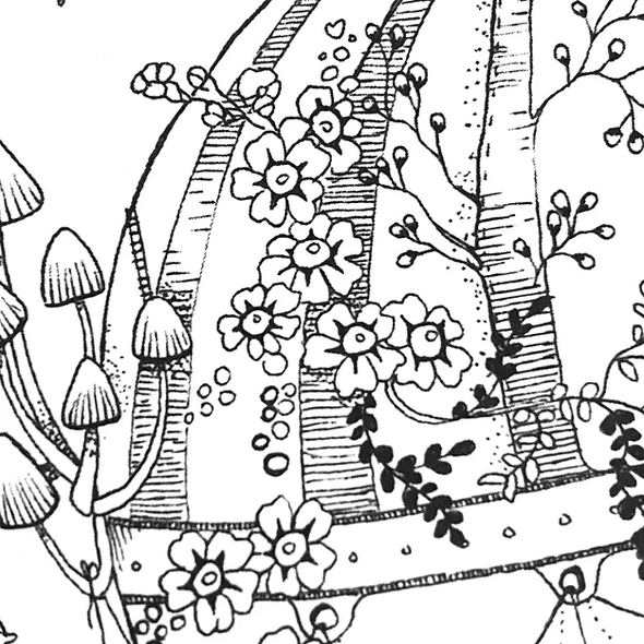 Carte de voeux - Montgolfière fleurie - Tout est possible