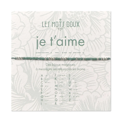 Bracelet code morse "Je t'aime" - Vert d'eau