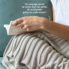 Bracelet code morse "Je t'aime" - Vert d'eau