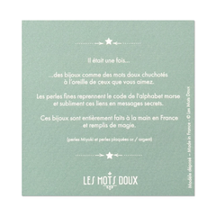 Bracelet code morse "Je t'aime" - Vert d'eau