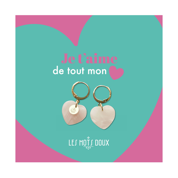 Boucle d'oreilles Coeur - Rose