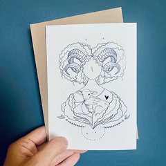 Carte de voeux - Signes du zodiac - Bélier