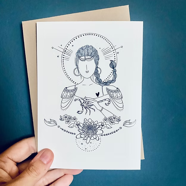Carte de voeux - Signes du zodiac - Scorpion