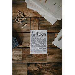 Carte - mini affiche A toi mon enfant