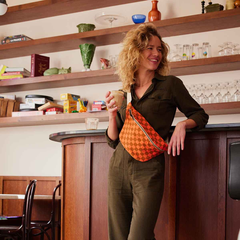 Sac banane Damier Corail Caramel