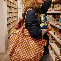 Sac cabas Elisa Damier Caramel / Strawberry