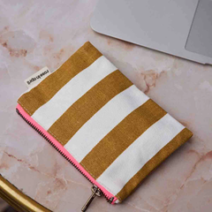 Porte-monnaie Marie Rayures Caramel