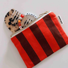 Porte-monnaie Marie Rayures Marron / Rouge