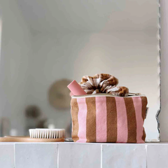 Pochette Sofia - Rayures Strawberry / Caramel