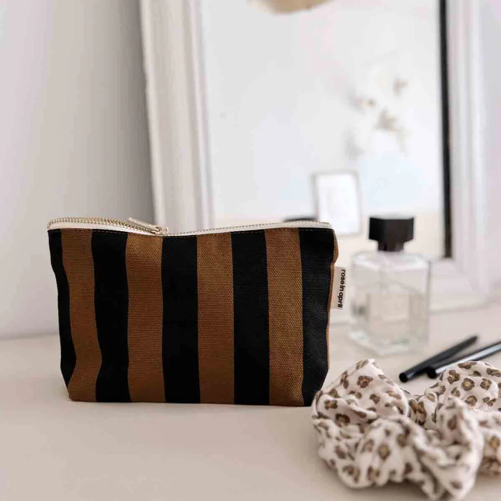 Pochette Sofia - Rayures Cumin / Noir