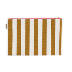 Pochette Lili - Rayures Ecru / Caramel