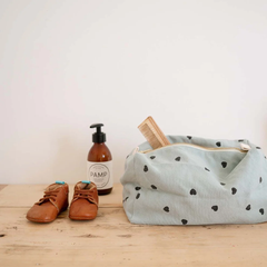 Trousse de toilette Vic - Coeur Blue spray