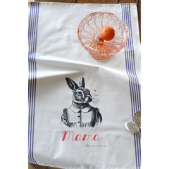 Torchon sérigraphié - Mama Lapin