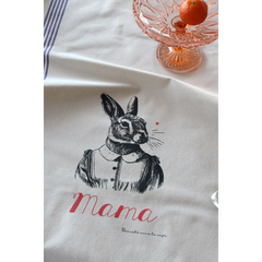 Torchon sérigraphié - Mama Lapin