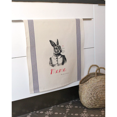 Torchon sérigraphié - Mama Lapin