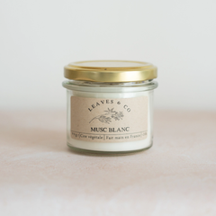 Bougie parfumée artisanale cire végétale - Musc Blanc