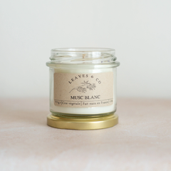 Bougie parfumée artisanale cire végétale - Musc Blanc