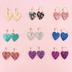 Créoles Coeur Pailletés