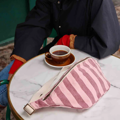 Sac banane Rayures Bordeau / Flamingo