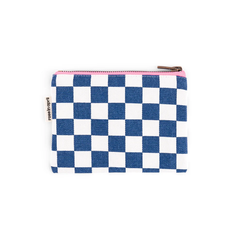 Porte-monnaie Marie Damier Ecru / Bleu navy