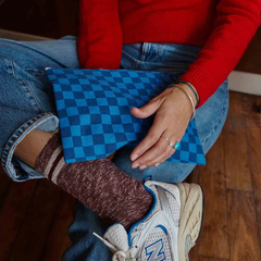 Pochette Lili - Damier Bleu grec / Bleu navy
